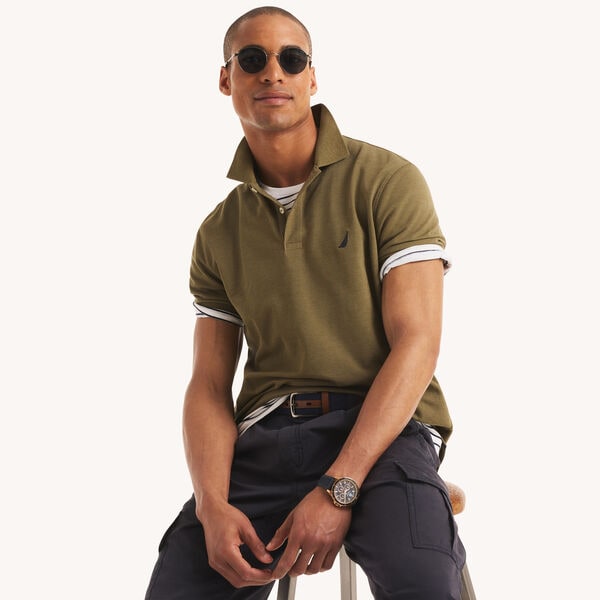 Classic Fit Heather Deck Polo