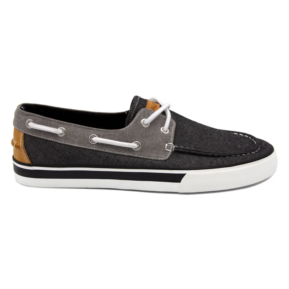 Galley Boat Shoe in Black/Grey,Black Sea Wash,large
