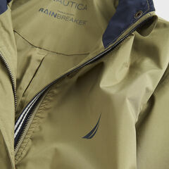LIGHTWEIGHT HOODED RAINBREAKER JACKET,Teal Wave,large