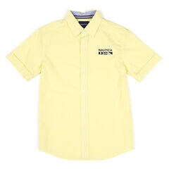 Toddler Boys' Short Sleeve Stretch Button Down (2T-4T),Firefly,large