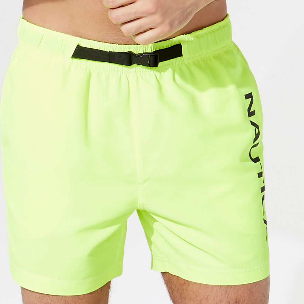 8" BIG & TALL BUCKLE-WAIST SWIM SHORT,Nautica Yellow,large