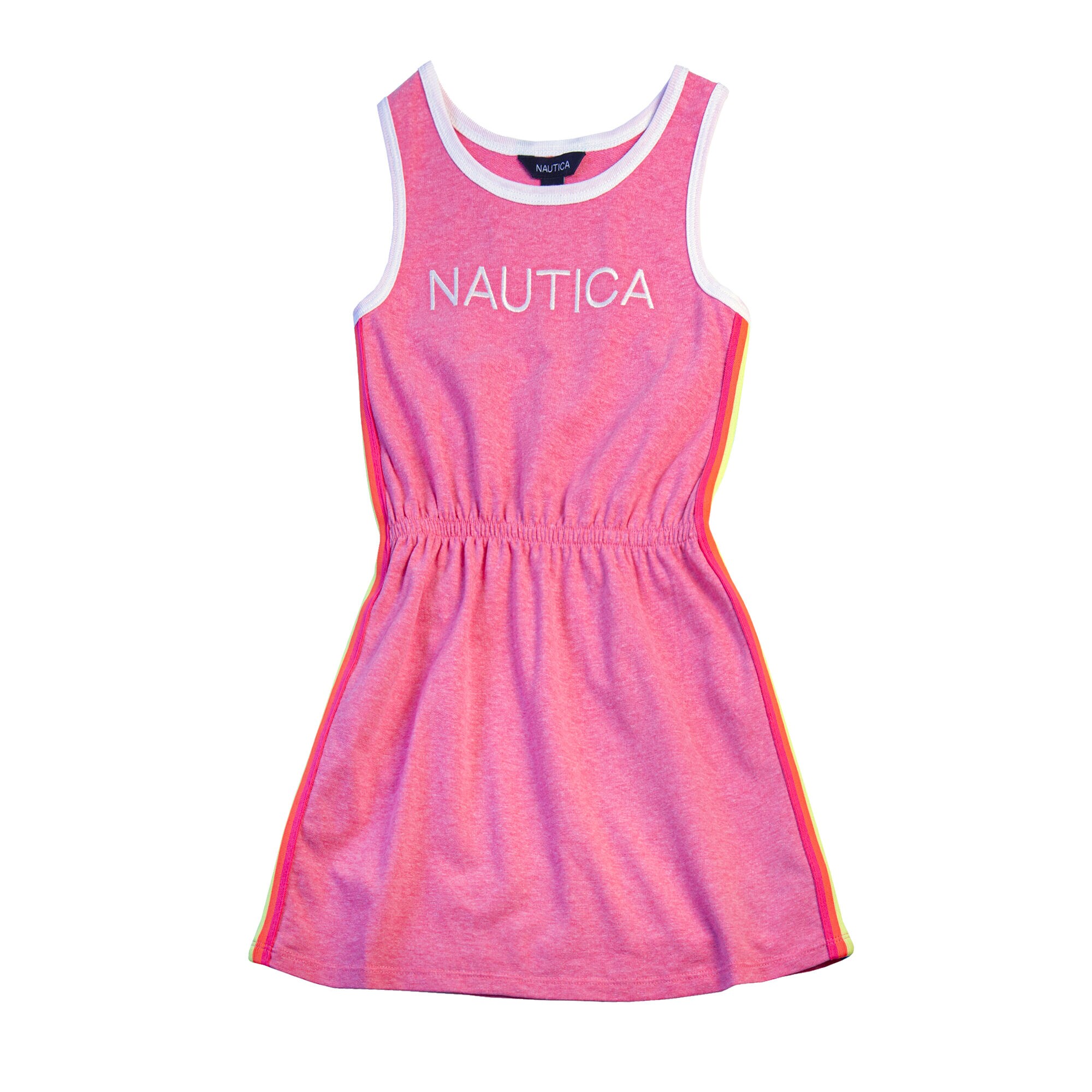 LITTLE GIRLS' SIDE STRIPE TERRY DRESS (4-7),Lt Pink,large
