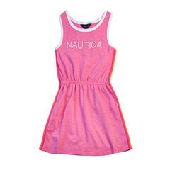 LITTLE GIRLS' SIDE STRIPE TERRY DRESS (4-7),Lt Pink,large