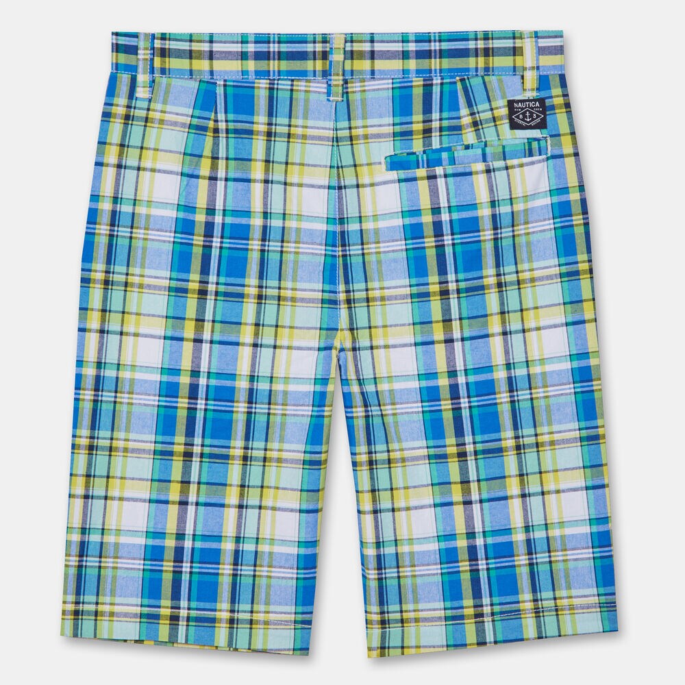 LITTLE BOYS' JORDYN PLAID SHORTS (4-7),Kelly Green,large
