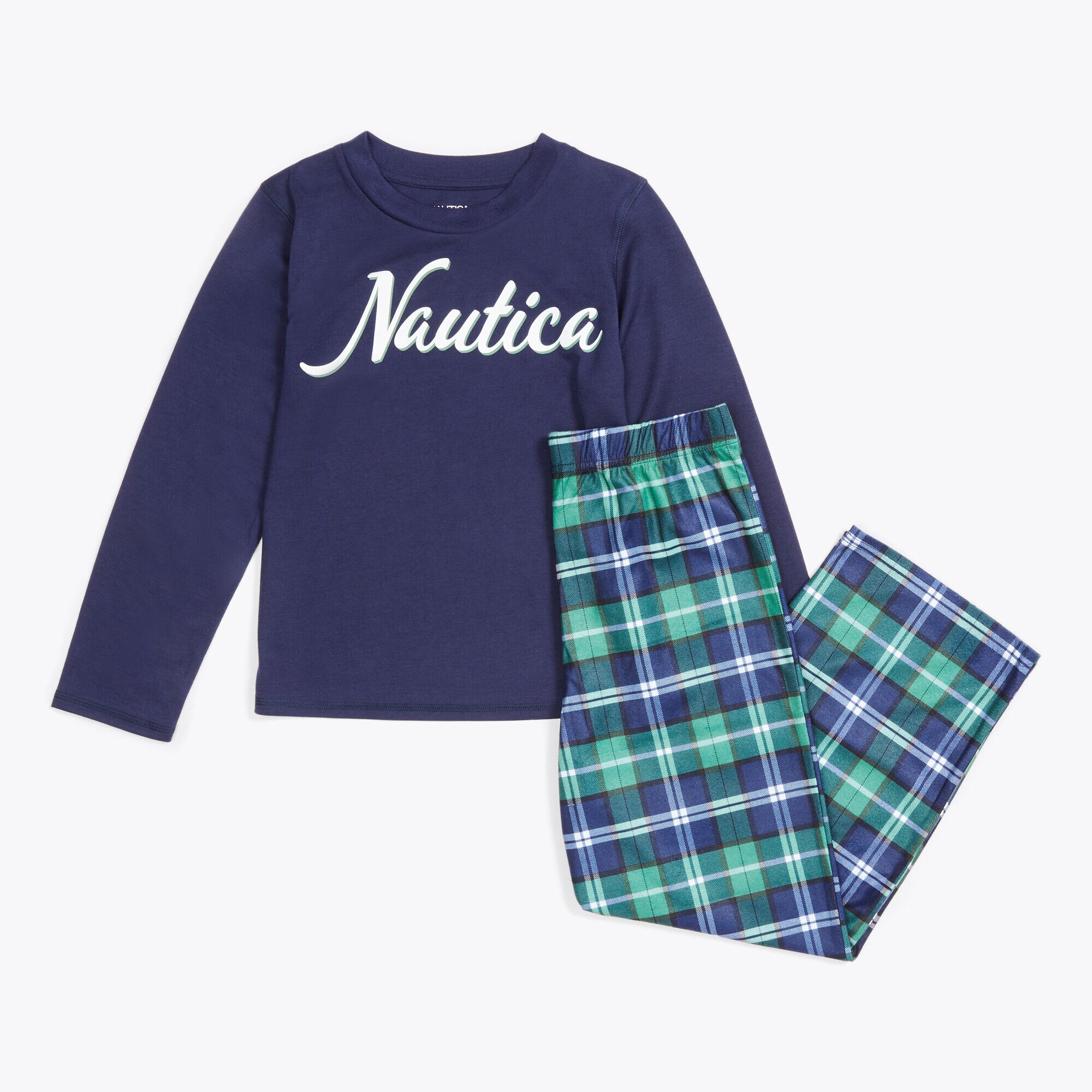 Kid's Family Plaid Pajama Pant Set,Green Apple,large