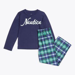 Kid's Family Plaid Pajama Pant Set,Green Apple,large