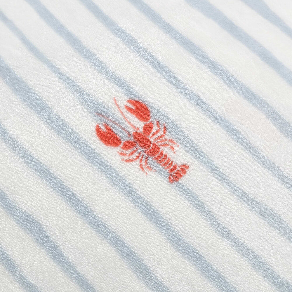 Lobster Watercolor Stripes Full/Queen Blanket,Limoges,large
