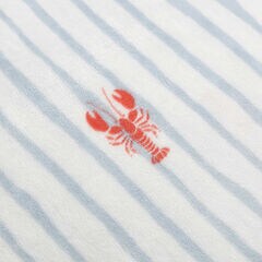 Lobster Watercolor Stripes Full/Queen Blanket,Limoges,large
