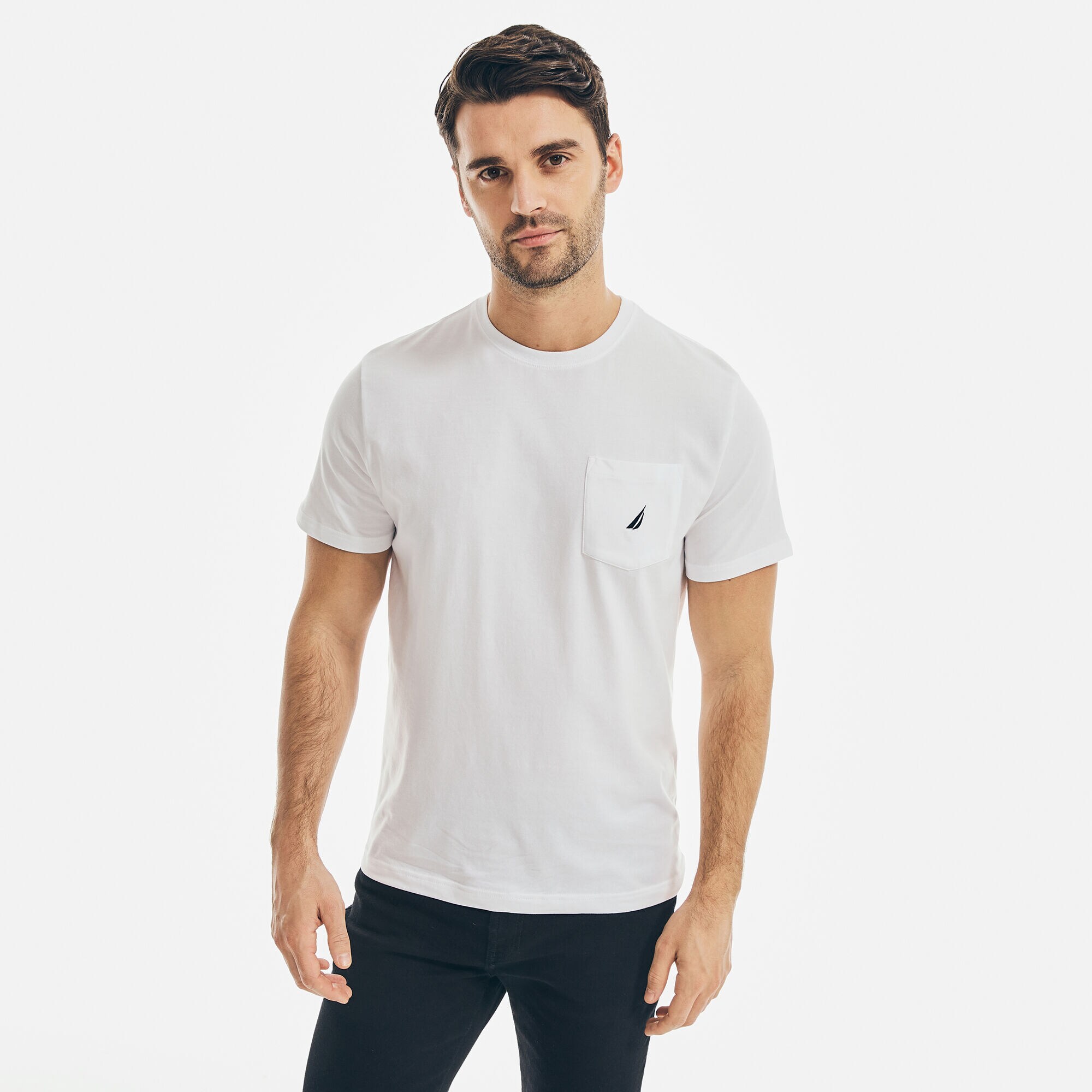 PREMIUM COTTON POCKET T-SHIRT,Bright White,large