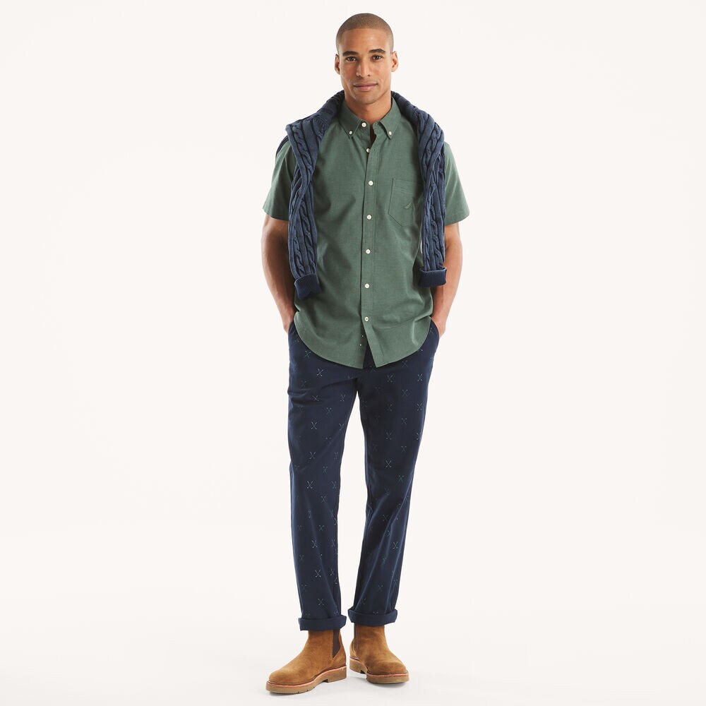 Short-Sleeve Oxford Shirt,Galley Green,large