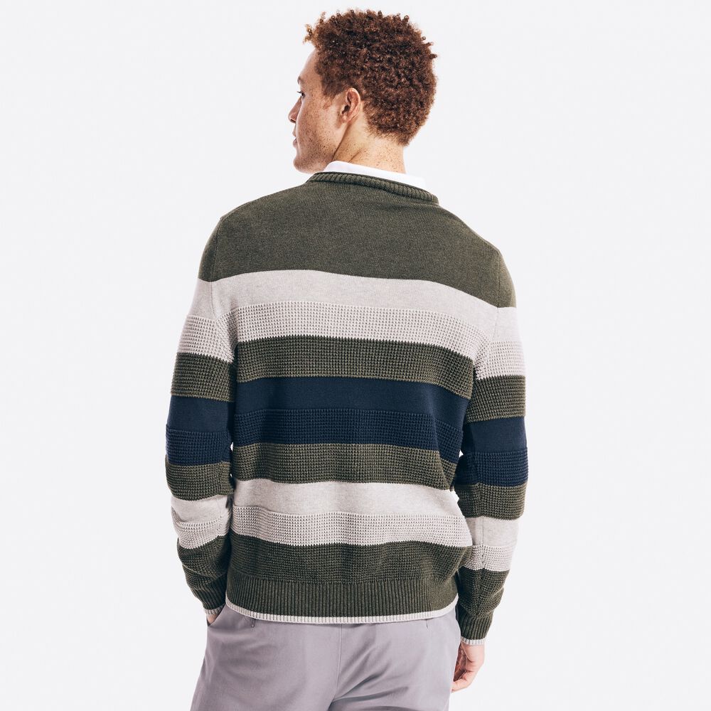 TEXTURED STRIPED SWEATER,Dark Hunter,large
