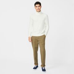 TEXTURED COTTON-BLEND TURTLENECK,Marshmallow,large
