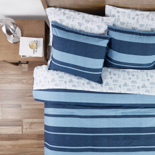 LONGPOINT FULL/QUEEN REVERSIBLE COMFORTER AND SHAM SET