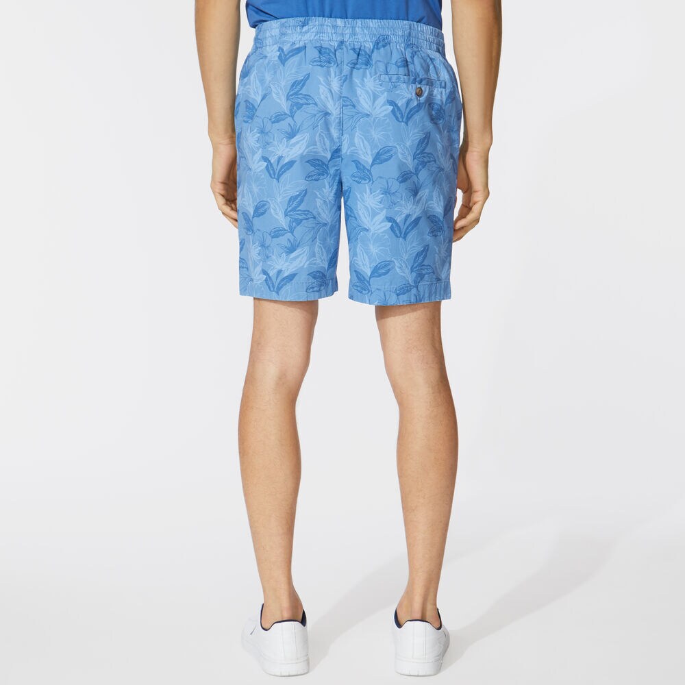 7" FOLIAGE PRINT BOARDWALK SHORT,Riviera Blue,large
