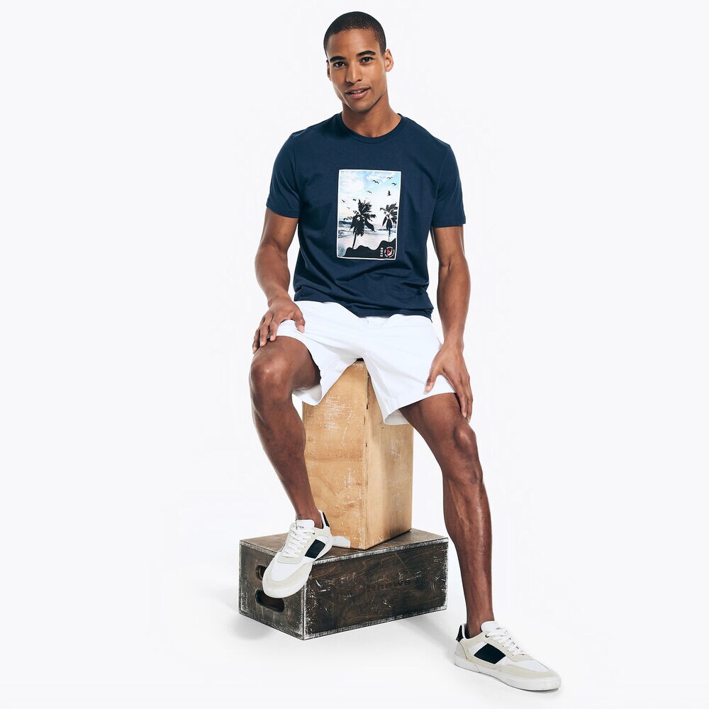Big & Tall Sustainably Crafted Beach Vibes Graphic T-Shirt,Stellar Blue Heather,large