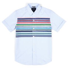 Toddler Boys' Multicolor Stripe Short Sleeve Button Down (2T-4T),Alaskan Blue,large
