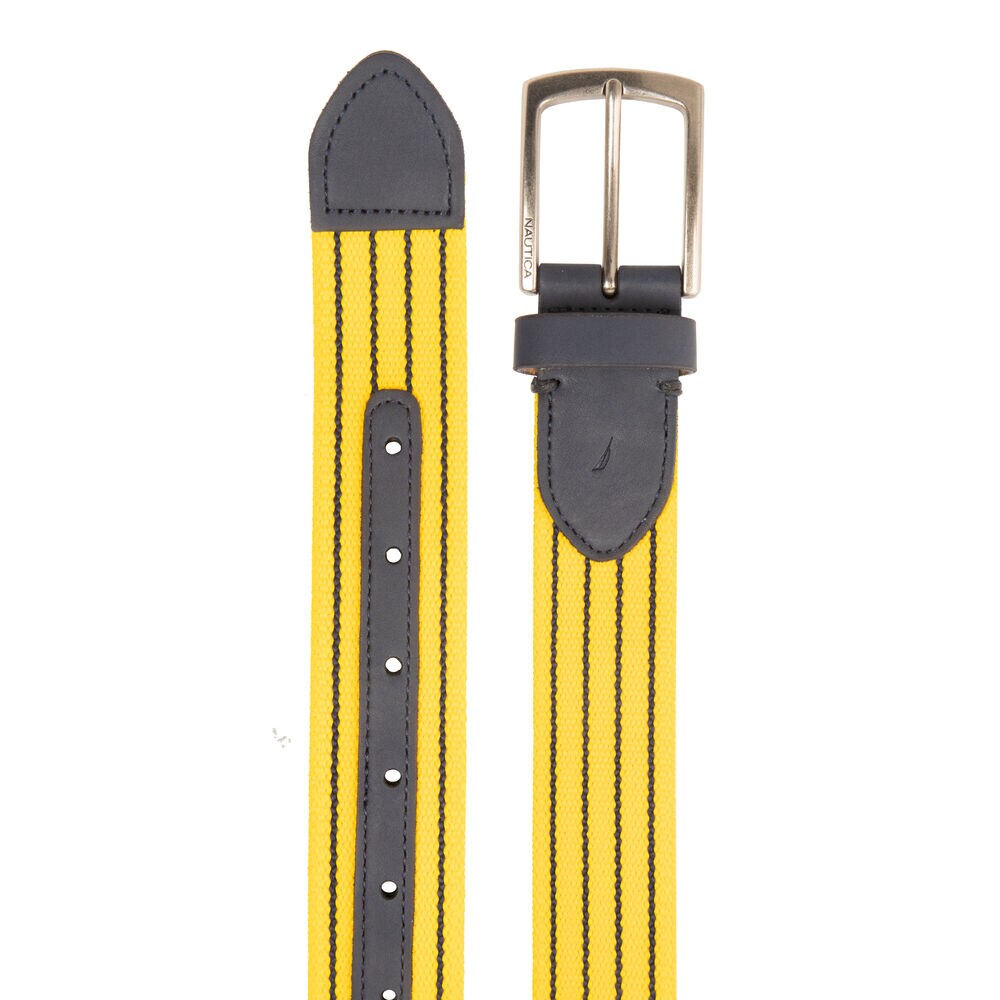 STRETCH BELT IN YELLOW STRIPE,Marigold,large