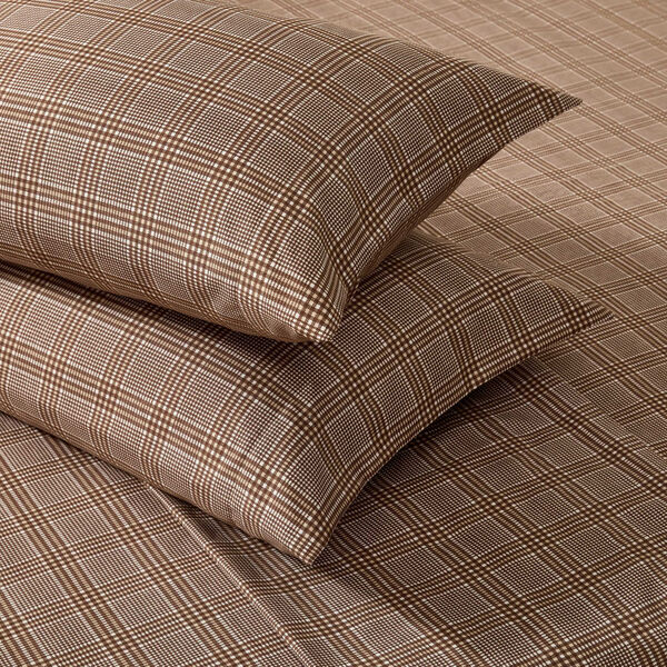Declan Beige Plaid Full Sheet Set