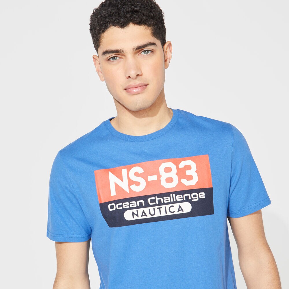 NS-83 OCEAN CHALLENGE GRAPHIC T-SHIRT,Windsurf Blue,large