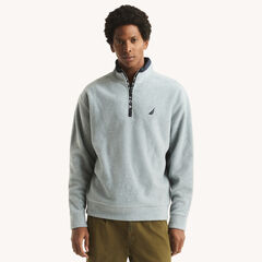 Half-Zip Nautex Fleece,Grey Heather,large