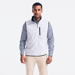 PERFORMANCE KNIT FLEECE VEST,Bright White,large