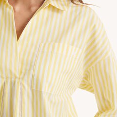 Striped Popover Top,Voyage Yellow,large