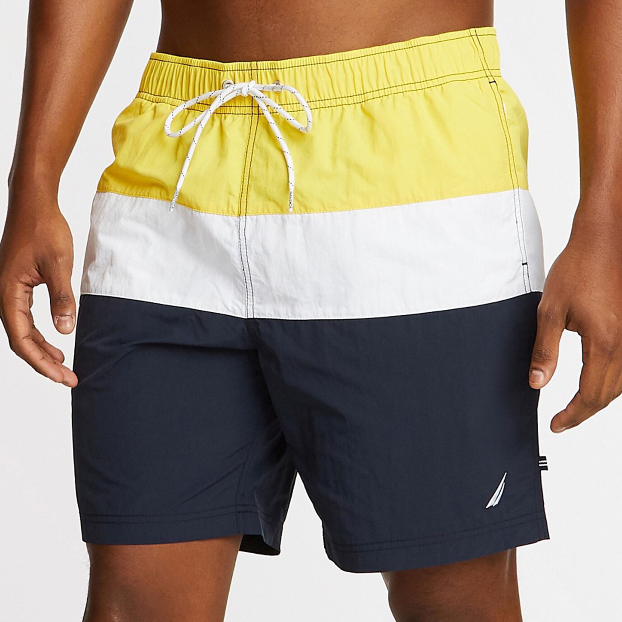 8" TRI-COLORBLOCK SWIM,Golden Apricot,large