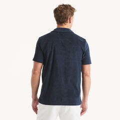 Classic Fit Johnny Collar Terry Polo,Stellar Blue Heather,large