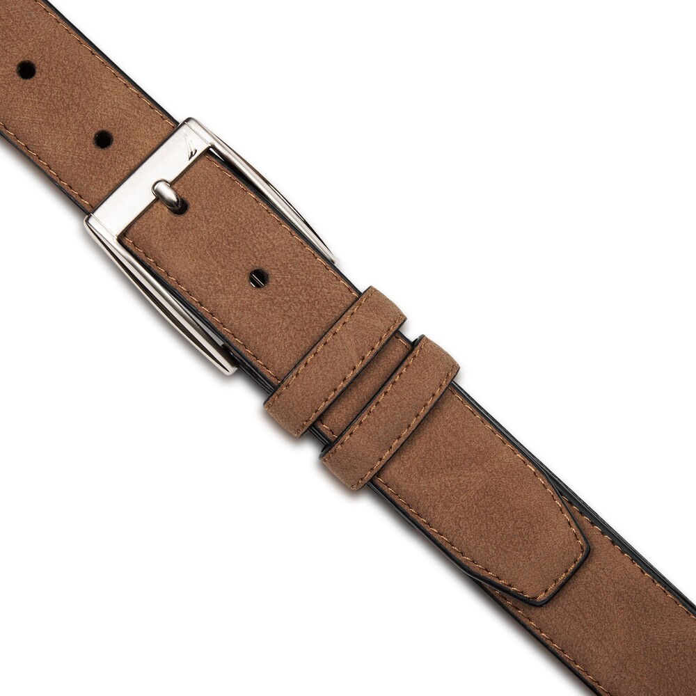 Logo Suede Belt,Sand Stone,large