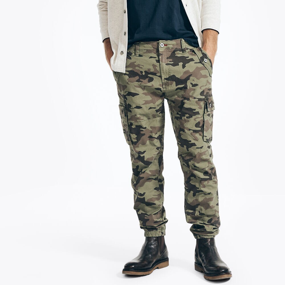 CAMOUFLAGE RIPSTOP CARGO JOGGER,Teal Wave,large