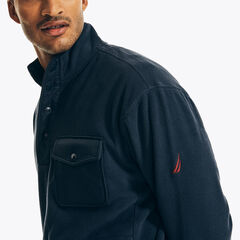 SNAP-BUTTON POCKET NAUTEX FLEECE,Navy,large