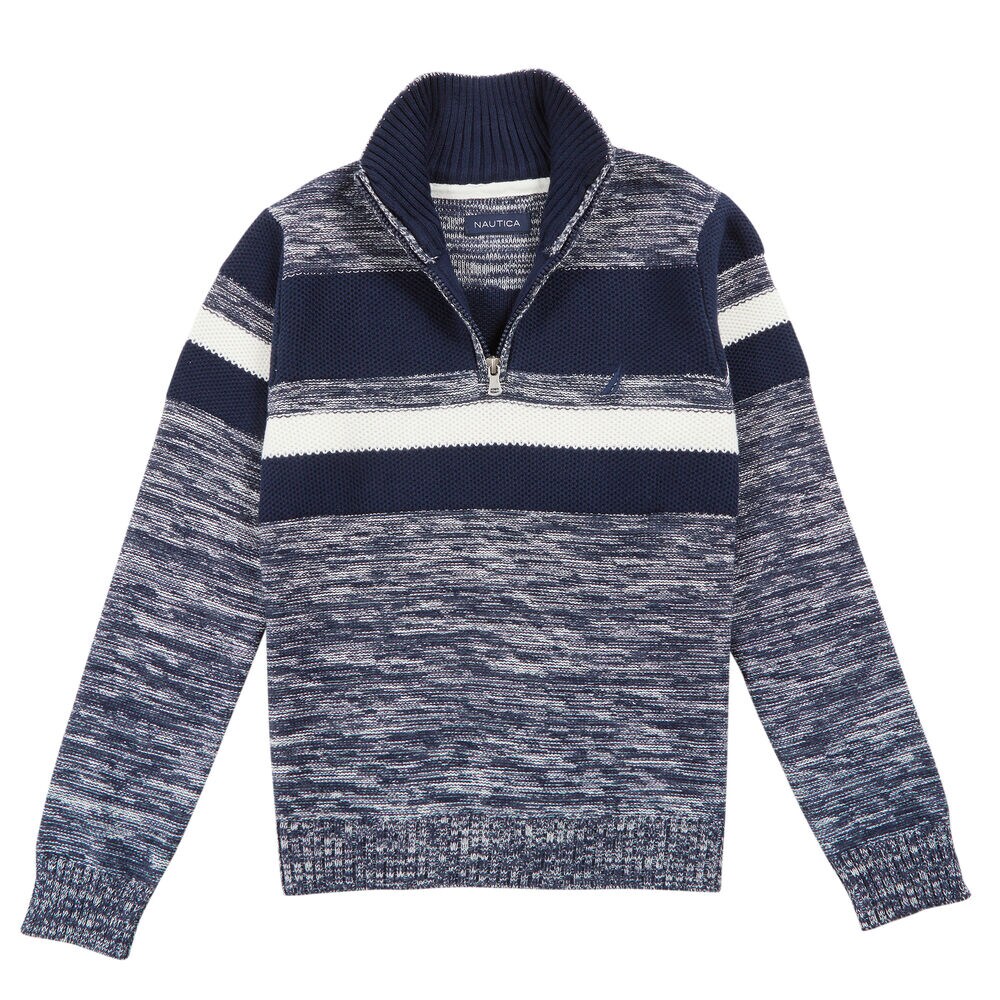 Toddler Boys' Chest Stripe Sweater (2T-3T),Aquadream,large