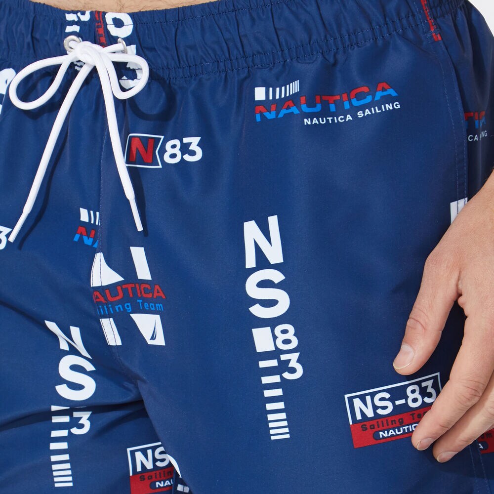 8" NS-83 LOGO PRINT SWIM,Estate Blue,large
