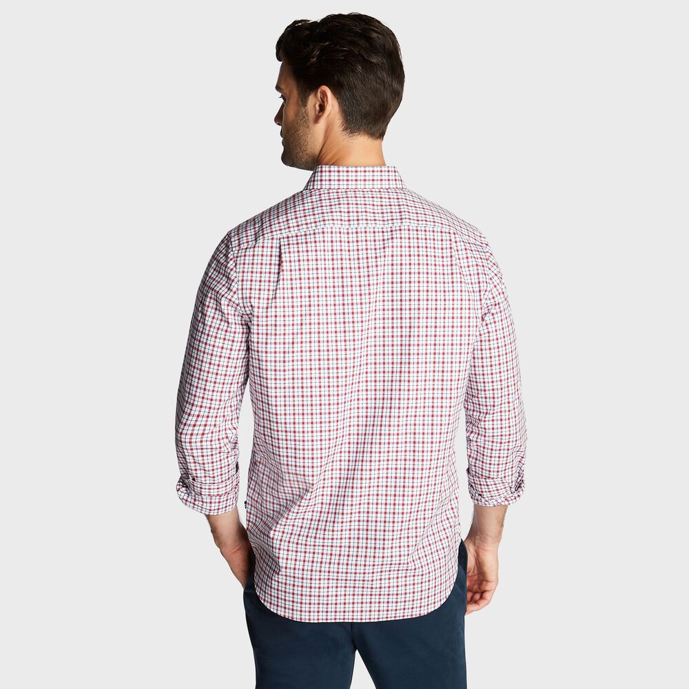 CLASSIC FIT WRINKLE RESISTANT SHIRT IN MINI PLAID,Nautica Red,large