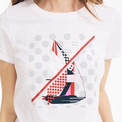 SAILBOAT GRAPHIC T-SHIRT,Bright White,large