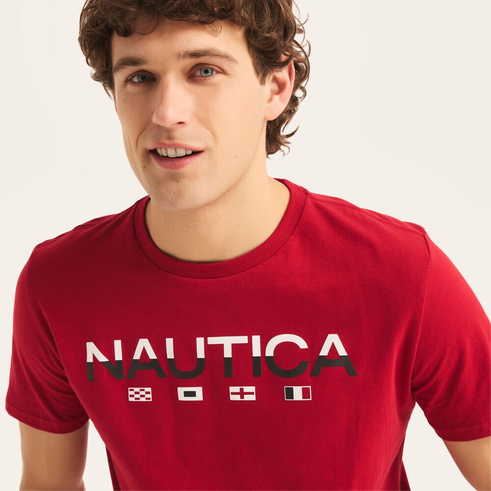 Nautica Heritage Logo Graphic T-Shirt,Nautica Red,large