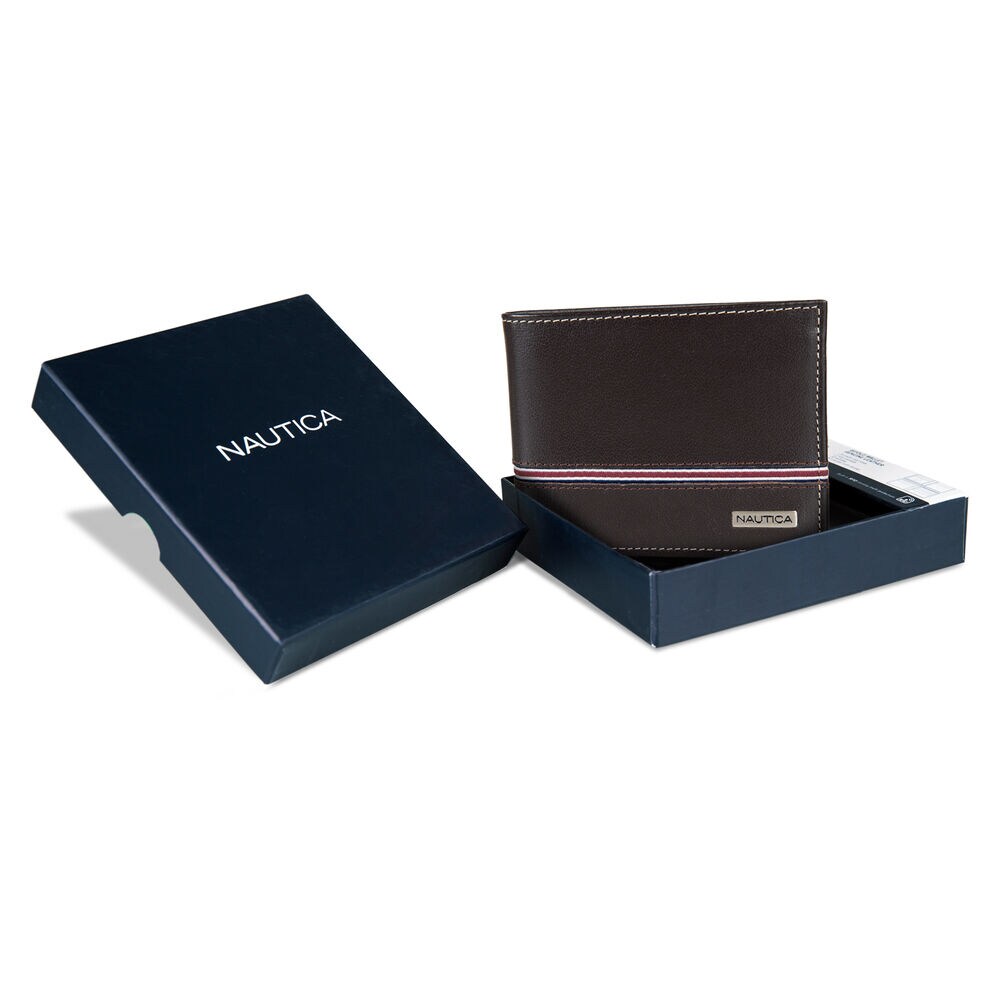 Leather Bifold Wallet,Chocolate,large