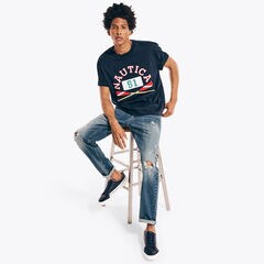 URBAN NECESSITIES X NAUTICA GRAPHIC T-SHIRT,Navy,large