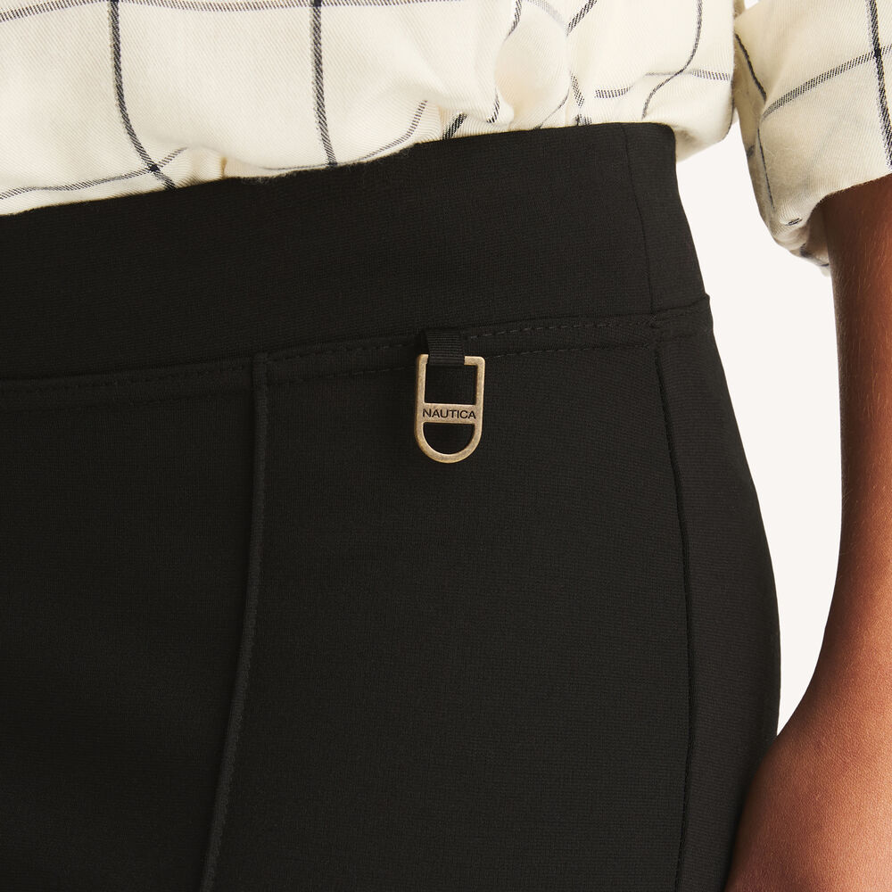 Pull-On Ponte Trouser,True Black,large