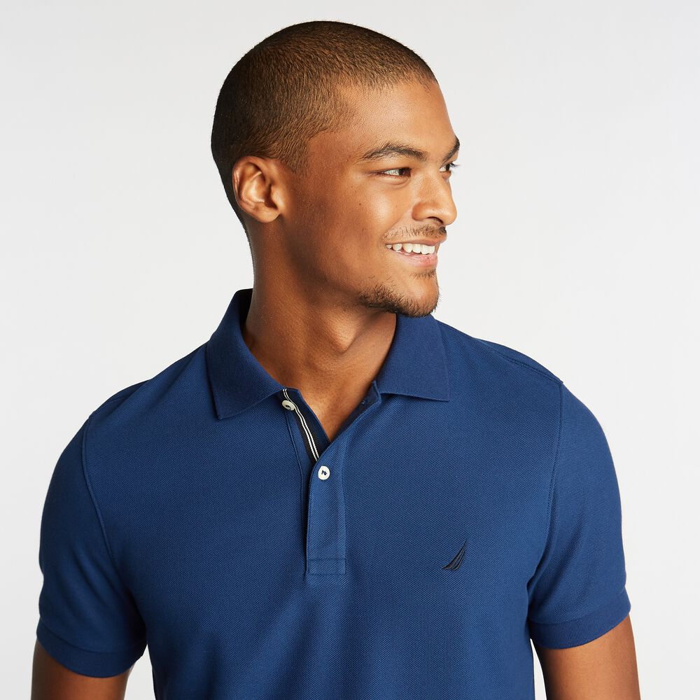 SLIM FIT PERFORMANCE DECK POLO,Estate Blue,large