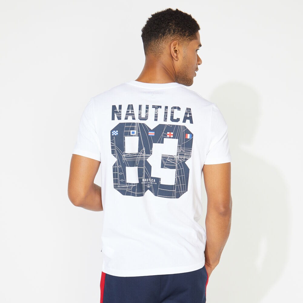 BIG & TALL NAUTICA SAILING CLUB GRAPHIC TEE,Bright White,large