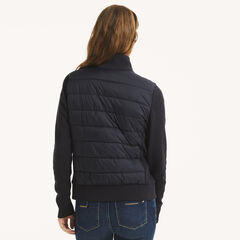 Sweater Quilted Jacket,Navy,large