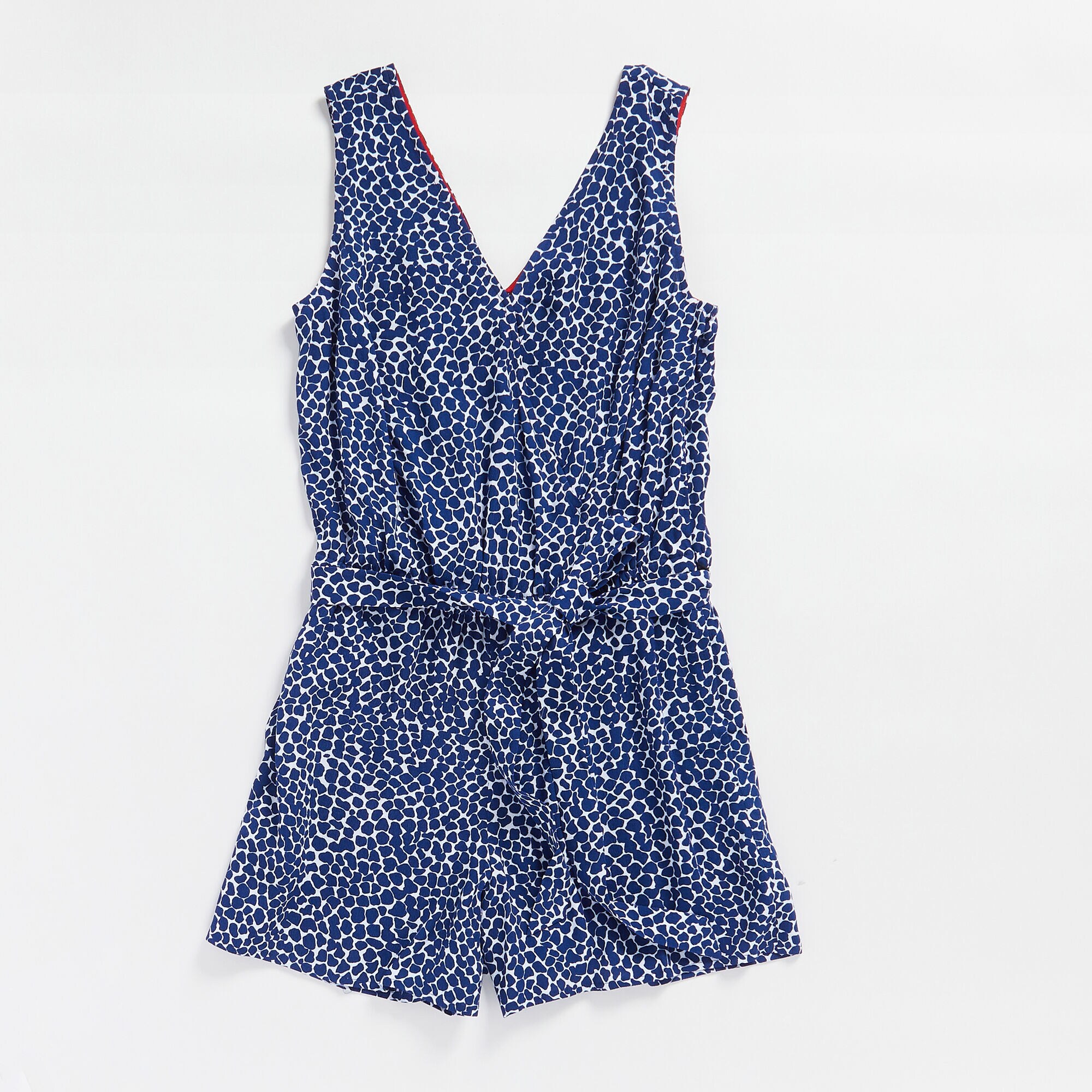 NAUTICA JEANS CO. PRINT WOVEN ROMPER,Blue Depths,large