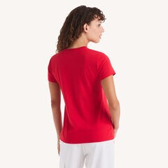 Rhinestone Flag Heart Graphic T-Shirt,Tomales Red,large