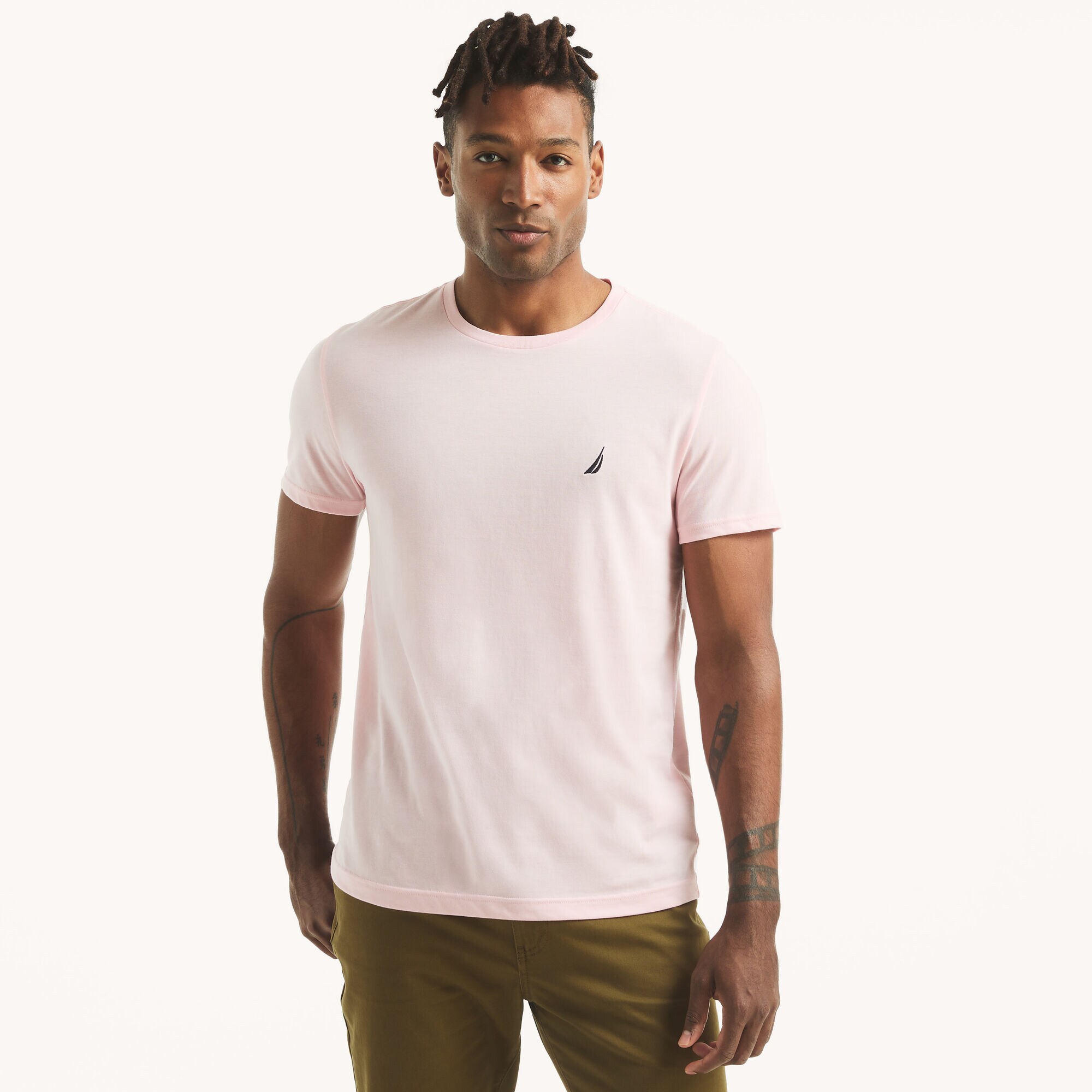 Crewneck Deck T-Shirt,Pale Orchid,large