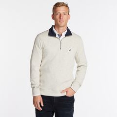 BRAND ICON QUARTER-ZIP PULLOVER,Oatmeal Heather,large