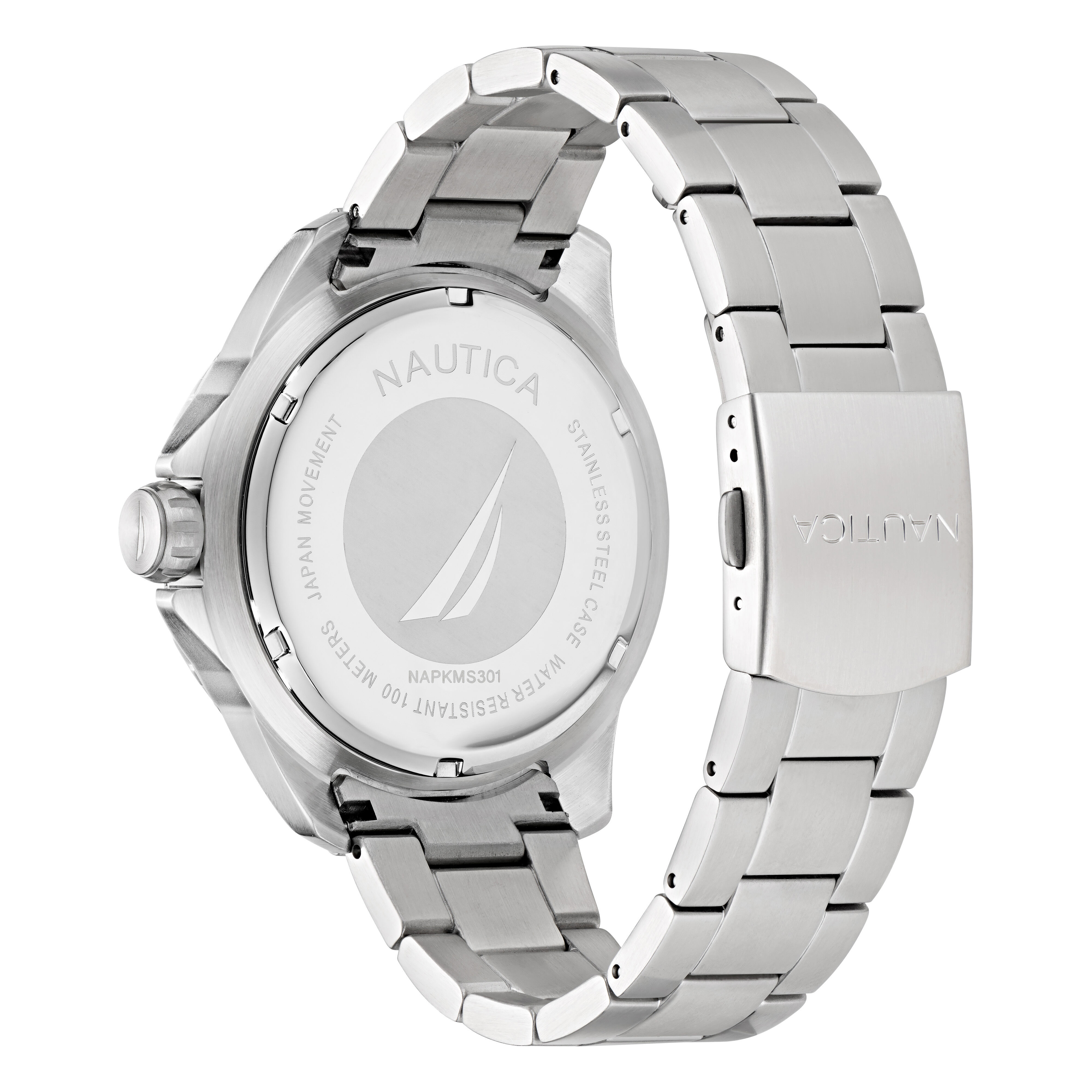 Koh May Bay Recycled Stainless Steel 3-Hand Watch | Nautica