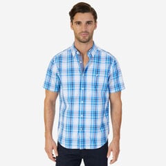 Coastal Plaid Classic Fit Button-Down Shirt,French Vanilla,large