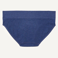 Ribbed Seamless Hipster Brief, 5-Pack,Workshirt Blue,large