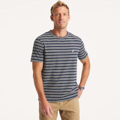 Striped Yarn Dyed T-Shirt,Stellar Blue Heather,large